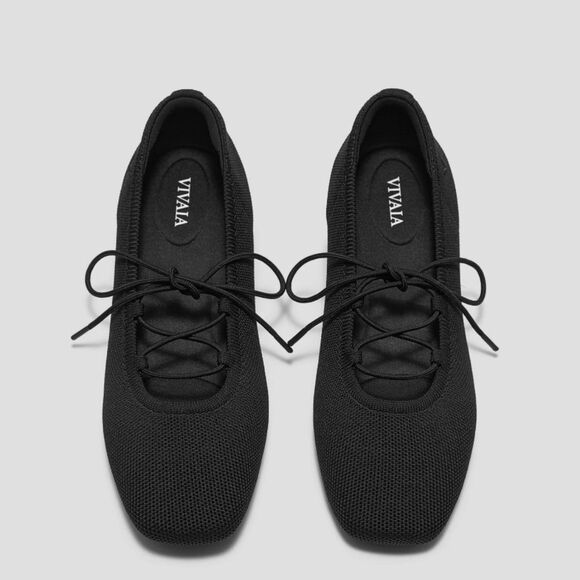 NIB Vivaia Square-Toe Lace-Up Mary Janes (Miley) Black Sz US 9 - Picture 1 of 8